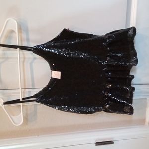 No Boundaries Sequined party top with spaghetti straps